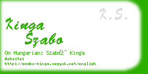 kinga szabo business card